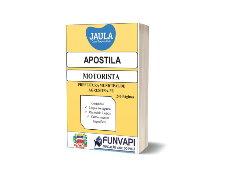 APOSTILA/ MOTORISTA/ AGRESTINA – PE